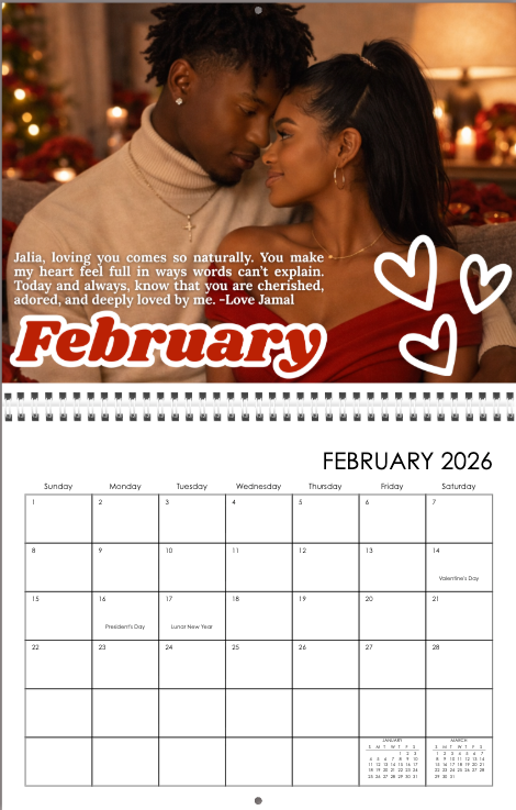 12 Months of Loving You Calendar – Personalized Love Calendar