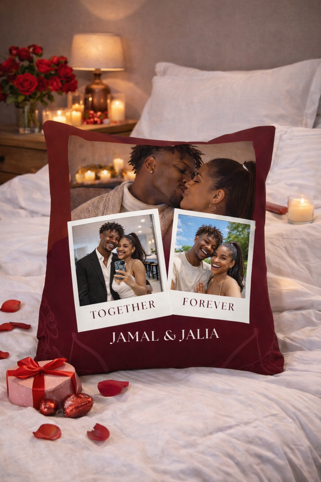 Personalized Valentine Pillow – Custom Couple Photo Keepsake